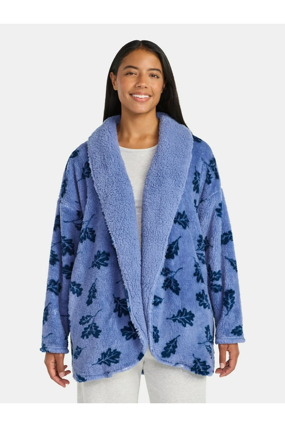 Martha Stewart Everyday Women's Plush Fleece Sleep Cardigan, Sizes S-XXL