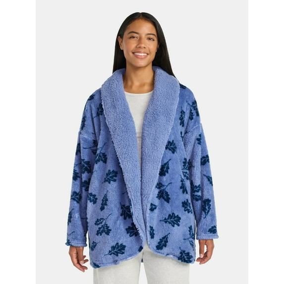 Martha Stewart Everyday Women's Plush Fleece Sleep Cardigan, Sizes S-XXL