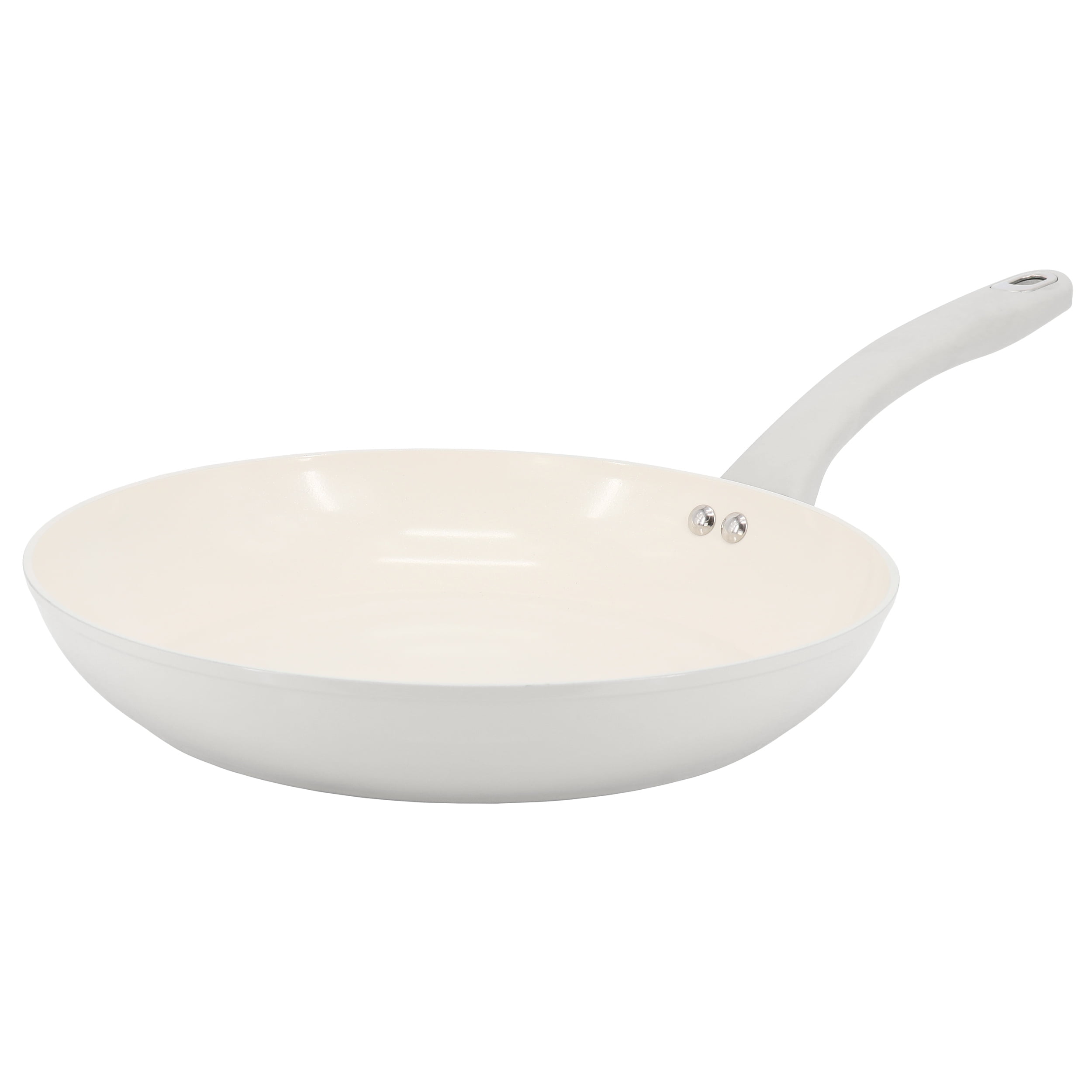 Martha Stewart Everyday Rexford 12 Inch Ceramic Nonstick Aluminum Frying Pan in Linen