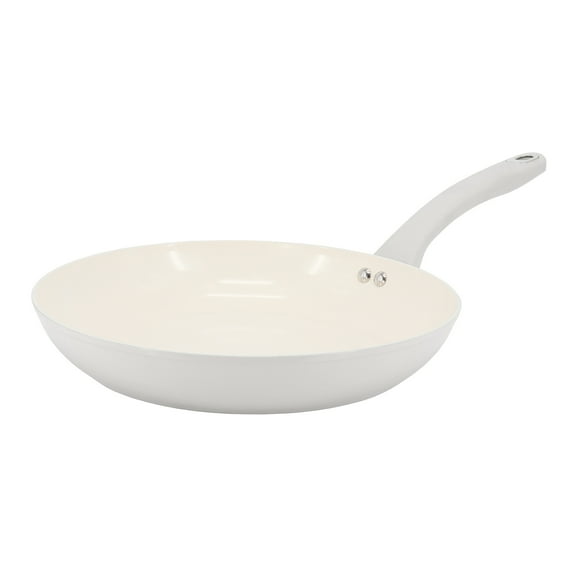 Martha Stewart Everyday Rexford 9.5 Inch Ceramic Nonstick Aluminum Frying Pan in Linen