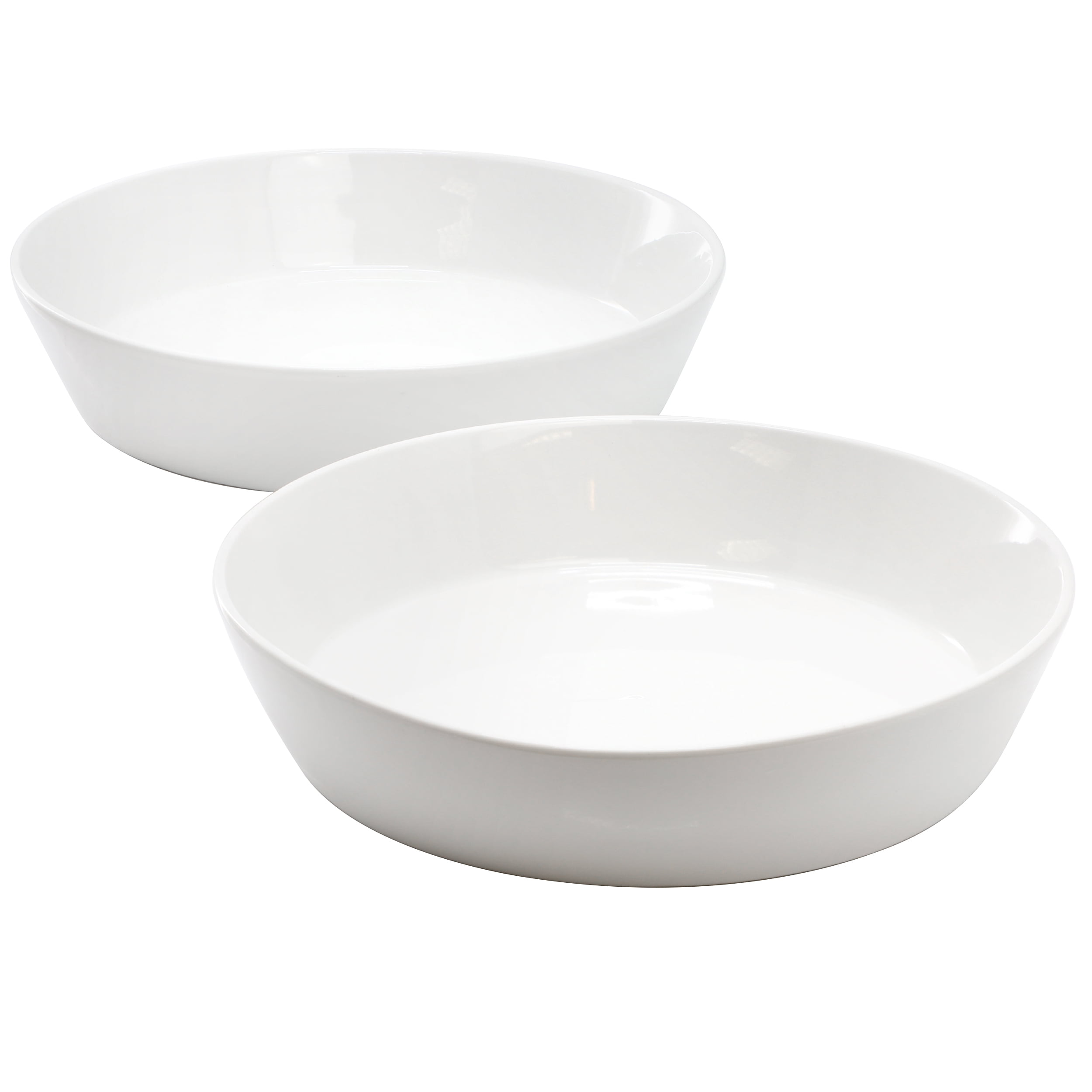 Martha Stewart Everyday Selma 2 Piece 8 Inch Fine Ceramic Dinner Bowl Set in White