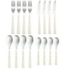 Martha Stewart Everyday Steffi Burg 16-Piece Linen Stainless Steel Flatware Set