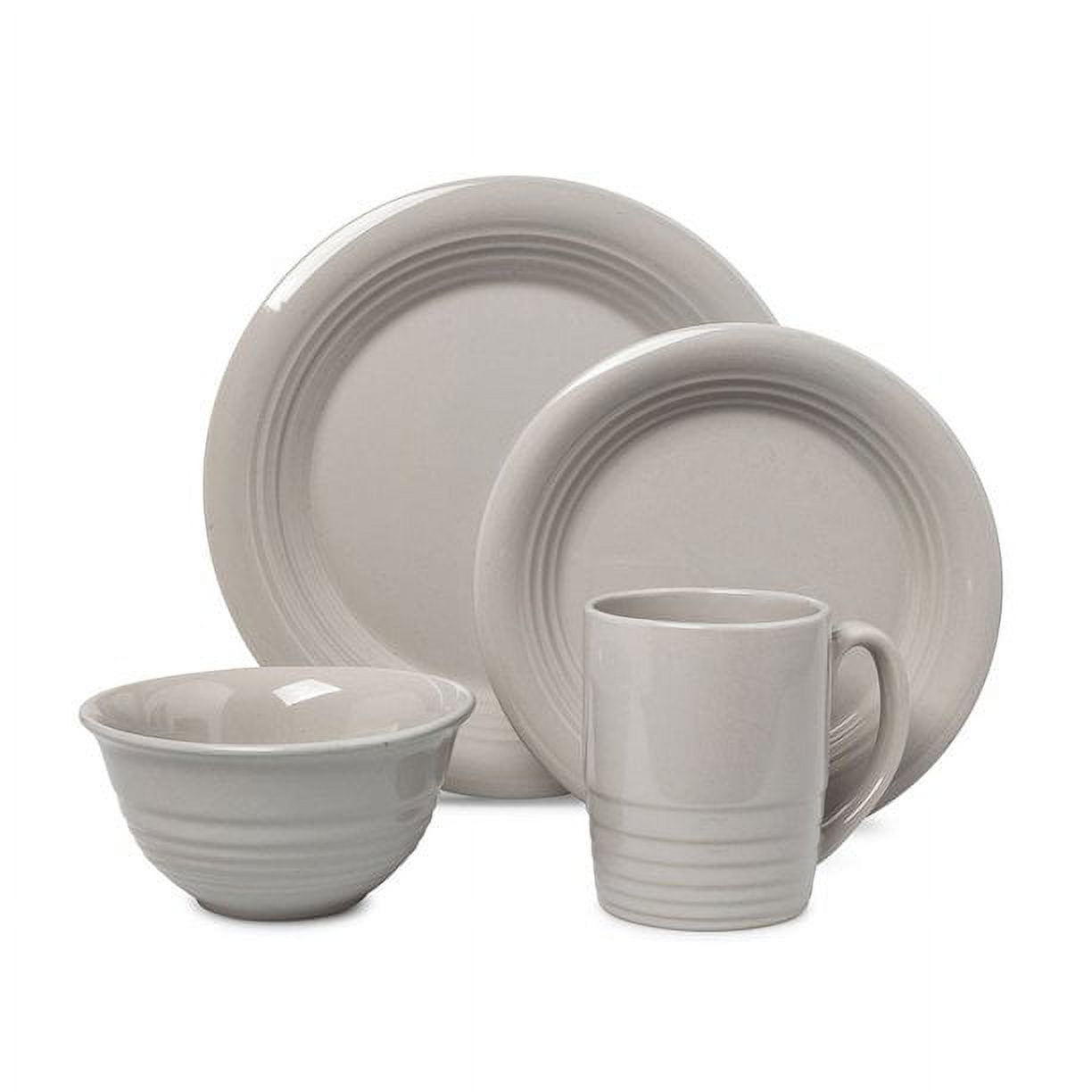 Martha Stewart Cliffield 16-Piece Porcelain Chip and Scratch  Resistant Dinnerware Set - White w/Black Rim: Dinnerware Sets