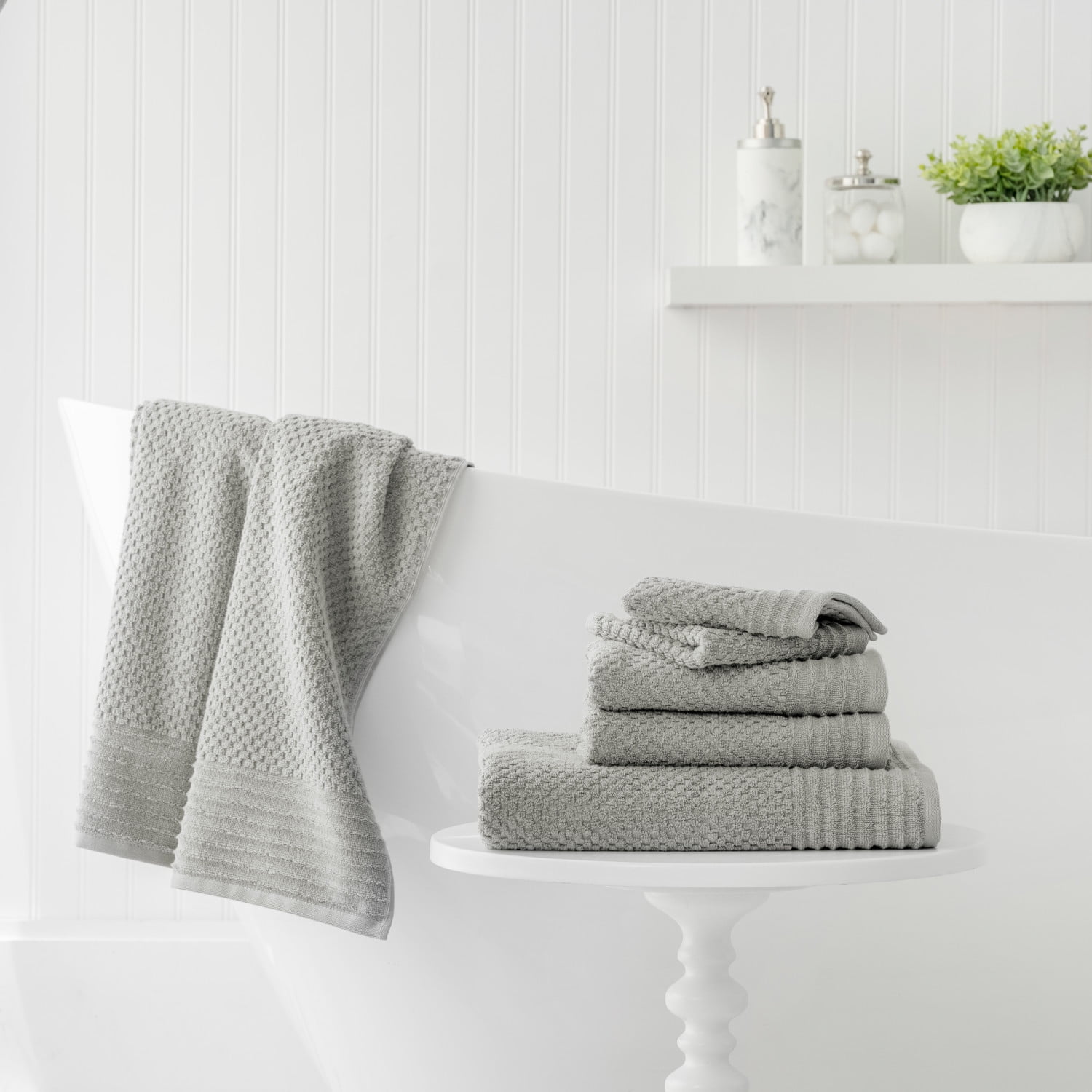 Martha Stewart Everyday Texture Towel 6 Piece Set - Alloy