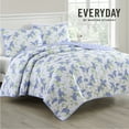 thumbnail image 1 of Martha Stewart Everyday Ultra Soft Brushed 100% Premium Microfiber 3 Piece King Quilt Set, 1 Quilt 90" x 90" with 2 Pillow Shams, Lightweight & Durable Bedding, Coverlet For All Season Oak Hydrangea, 1 of 7