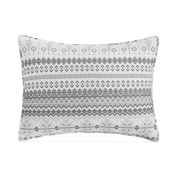 Martha Stewart Fair Isle Quilted Flannel Pillow Sham - King Size