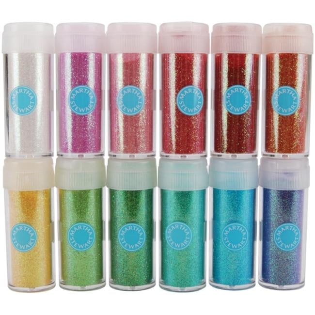Martha Stewart Fine Glitter .37oz 12/Pkg-Iridescent, Pk 1, Martha Stewart