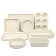 thumbnail image 1 of Martha Stewart Gallen 10-Piece Nonstick Bakeware Set, PFA-Free Ceramic Baking Pans, Linen White, 1 of 6