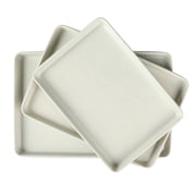Martha Stewart Gallen 3-Piece 13", 15" and 17" Ceramic Nonstick Carbon Steel Cookie Sheet Set, Linen White