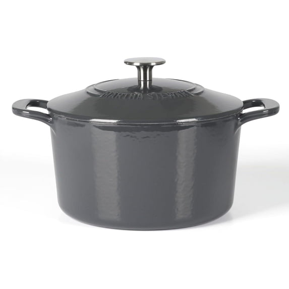 Martha Stewart Gatwick 4 Quart Enamel Cast Iron Dutch Oven - Grey