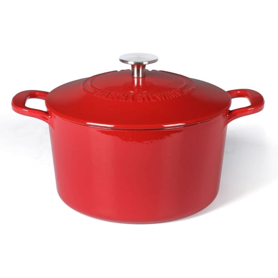 Martha Stewart Gatwick 4 Quart Enamel Cast Iron Dutch Oven - Red