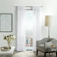 thumbnail image 1 of Martha Stewart Glacier Sheer Curtain Panel Pair, White, Pole Top, Sheer, Indoor, Adult, 2 Piece Set, 50" x 95", 1 of 5