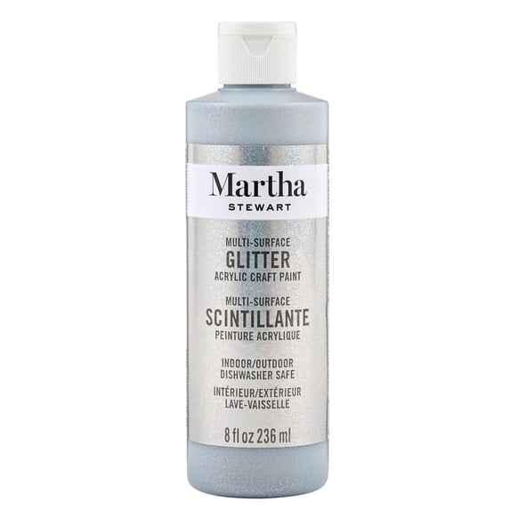 Martha Stewart Glitter Finish Acrylic Craft Paint, Sterling Silver, 8 fl oz