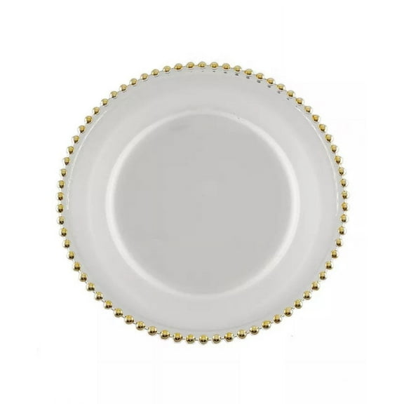 Martha Stewart Gold Beaded Glass Charger