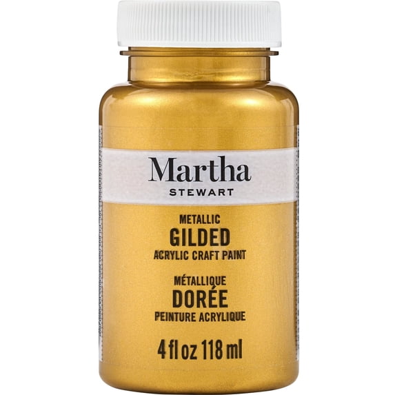 Martha Stewart, Gold, Gilded Acrylic Craft Paint, Metallic Finish, 4 fl oz