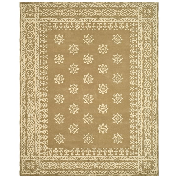 Martha Stewart Gracious Garden Geometric Bordered Wool Area Rug, Spud, 8' x 10'