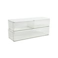 thumbnail image 1 of Martha Stewart Grady Set of 3 Clear Plastic Stackable Storage Boxes with White Engineered Wood Lids, 1 of 10