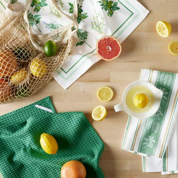 Martha Stewart Herbs Kitchen Towel Cotton Kitchen Towel Set, Multicolor, 3 Piece