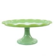 thumbnail image 1 of Martha Stewart  Highbrook Jadeite Glass Loop Cake Stand in Mint, 1 of 5