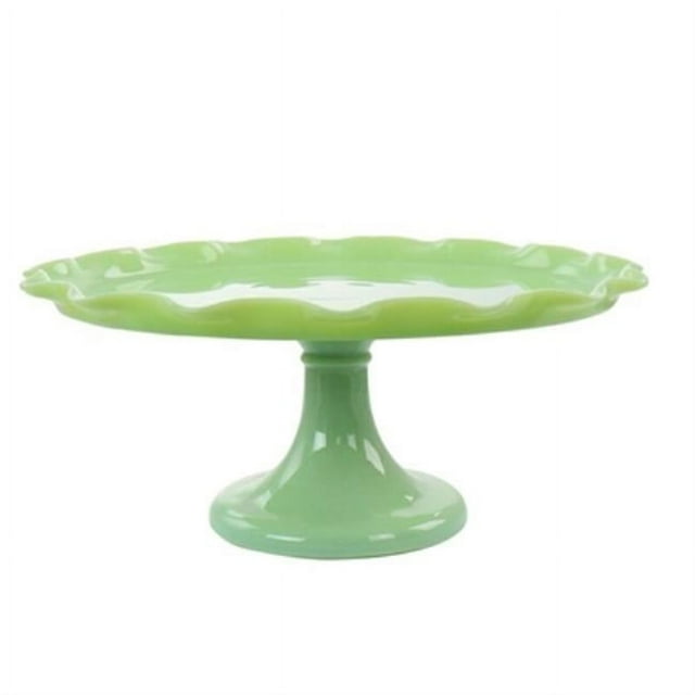 Martha Stewart  Highbrook Jadeite Glass Loop Cake Stand in Mint