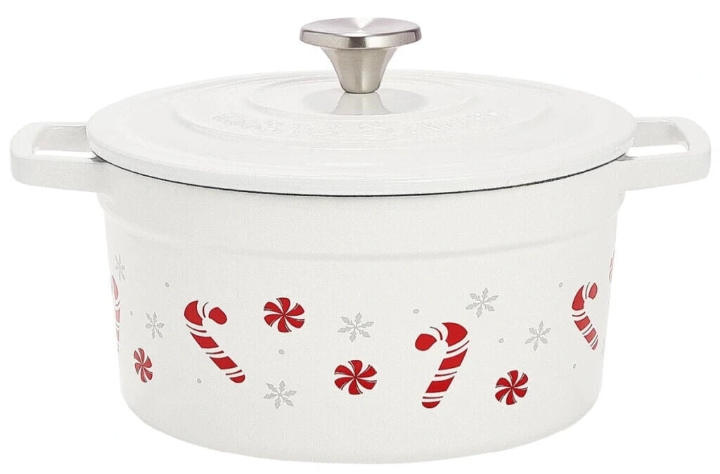 Martha Stewart Holiday Collection Qt Round Enameled Cast Iron