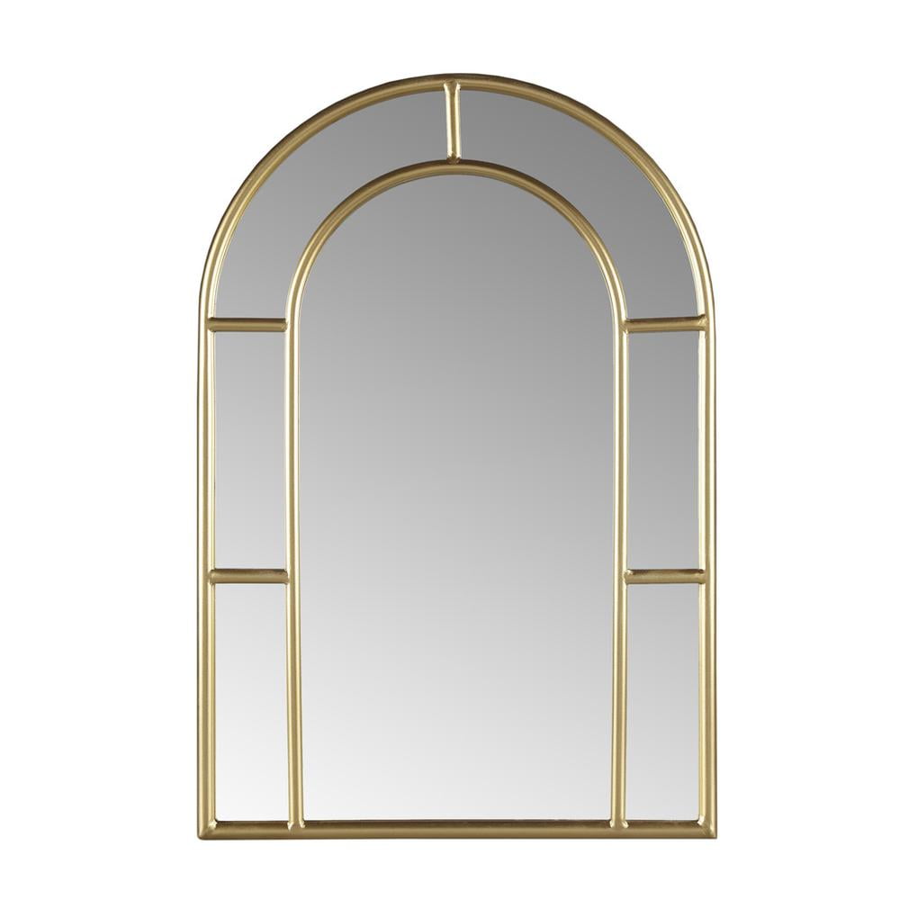 Regina Gold Arched Wall Mirror with Iron Frame