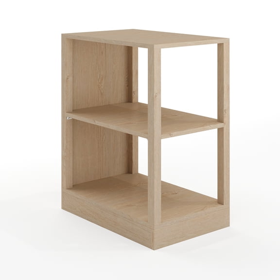 Martha Stewart Home Office Modular 2 Tier Bookshelf in Light Natural