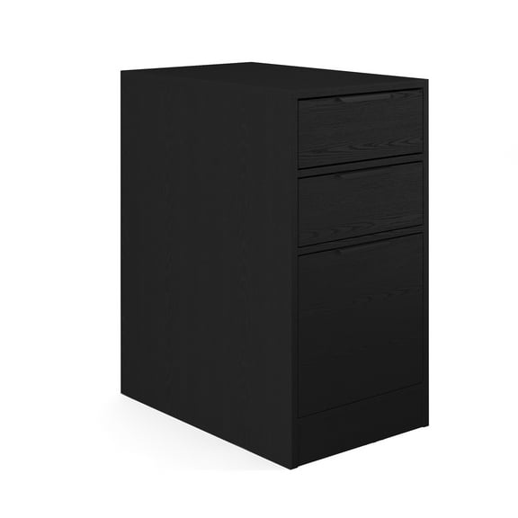 Martha Stewart Home Office Modular 3 Drawer File Cabinet in Black with Oil Rubbed Bronze Hardware