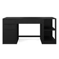 thumbnail image 1 of Martha Stewart Home Office Modular Single-Drawer Desk with 2 Tier Shelf and 3 Drawer File Cabinet in Black with Oil Rubbed Bronze Hardware, 1 of 11