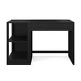 thumbnail image 1 of Martha Stewart Home Office Modular Single-Drawer Desk with 2 Tier Shelf in Black with Oil Rubbed Bronze Hardware, 1 of 10