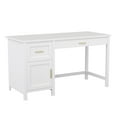 thumbnail image 1 of Martha Stewart Hutton Shaker Style Home Office Desk with Storage in White with Polished Brass Hardware, 1 of 14