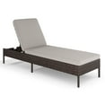thumbnail image 1 of Martha Stewart Indoor-Outdoor Adjustable Patio Chaise Lounge Chair in Brown Rattan Wicker with Tan All-Weather Cushions, 1 of 13