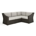 thumbnail image 1 of Martha Stewart Indoor-Outdoor Modular Patio 4-Seat Sectional Sofa in Brown Rattan Wicker with Tan All-Weather Cushions, 1 of 10