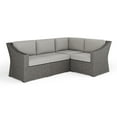 thumbnail image 1 of Martha Stewart Indoor-Outdoor Modular Patio 4-Seat Sectional Sofa in Gray Rattan Wicker with Gray All-Weather Cushions, 1 of 11