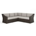 thumbnail image 1 of Martha Stewart Indoor-Outdoor Modular Patio 5-Seat Sectional Sofa in Brown Rattan Wicker with Tan All-Weather Cushions, 1 of 11