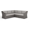 thumbnail image 1 of Martha Stewart Indoor-Outdoor Modular Patio 5-Seat Sectional Sofa in Gray Rattan Wicker with Gray All-Weather Cushions, 1 of 11