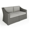 thumbnail image 1 of Martha Stewart Indoor-Outdoor Modular Patio Loveseat in Gray Rattan Wicker with Gray All-Weather Cushions, 1 of 12