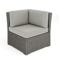 thumbnail image 1 of Martha Stewart Indoor-Outdoor Modular Patio Sectional Sofa Corner Seat in Gray Rattan Wicker with Gray All-Weather Cushions, 1 of 12