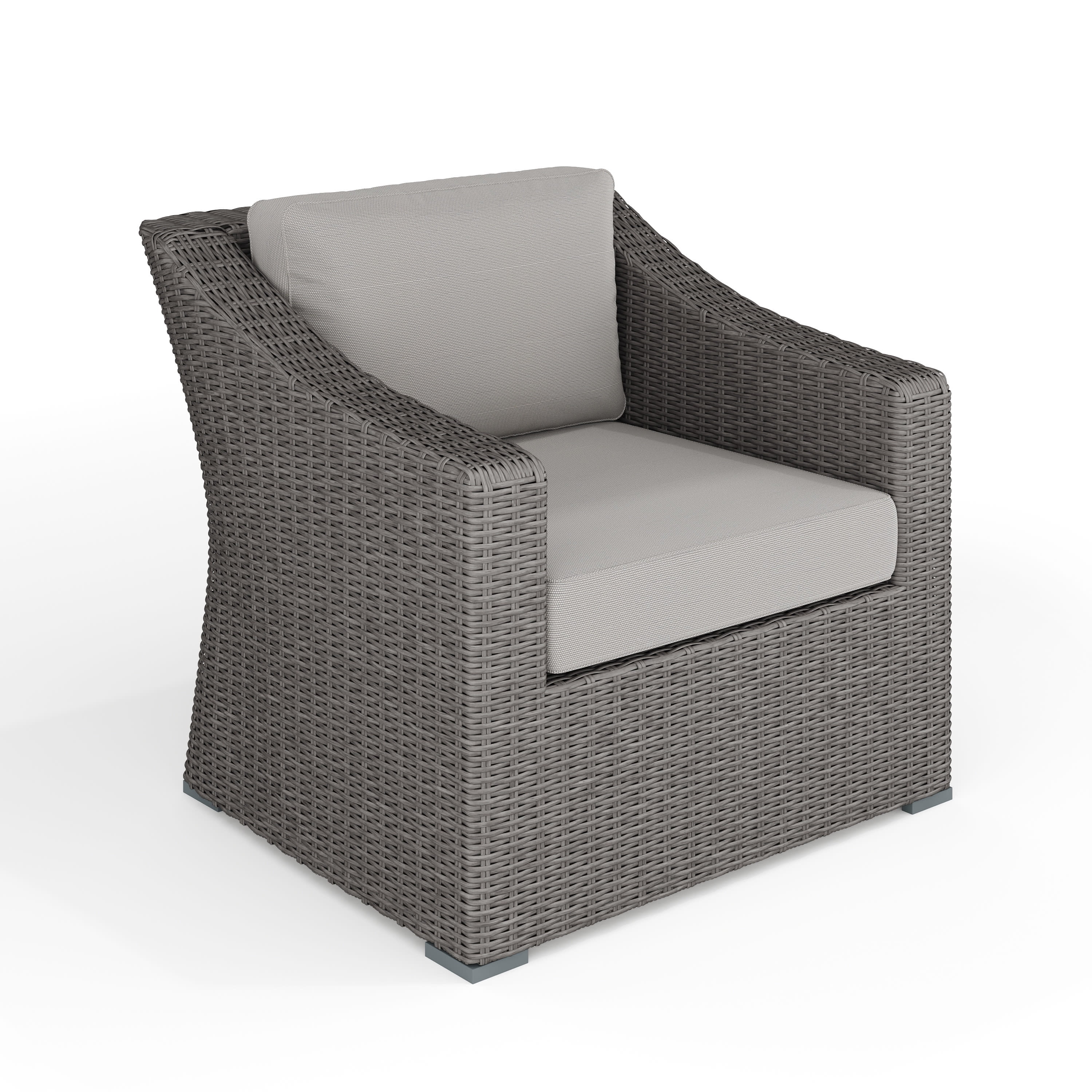 Martha Stewart Indoor-Outdoor Patio Accent Chair in Gray Rattan Wicker ...