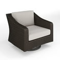 thumbnail image 1 of Martha Stewart Indoor-Outdoor Patio Chair in Brown Rattan Wicker with 360° Swivel and Tan All-Weather Cushions, 1 of 12