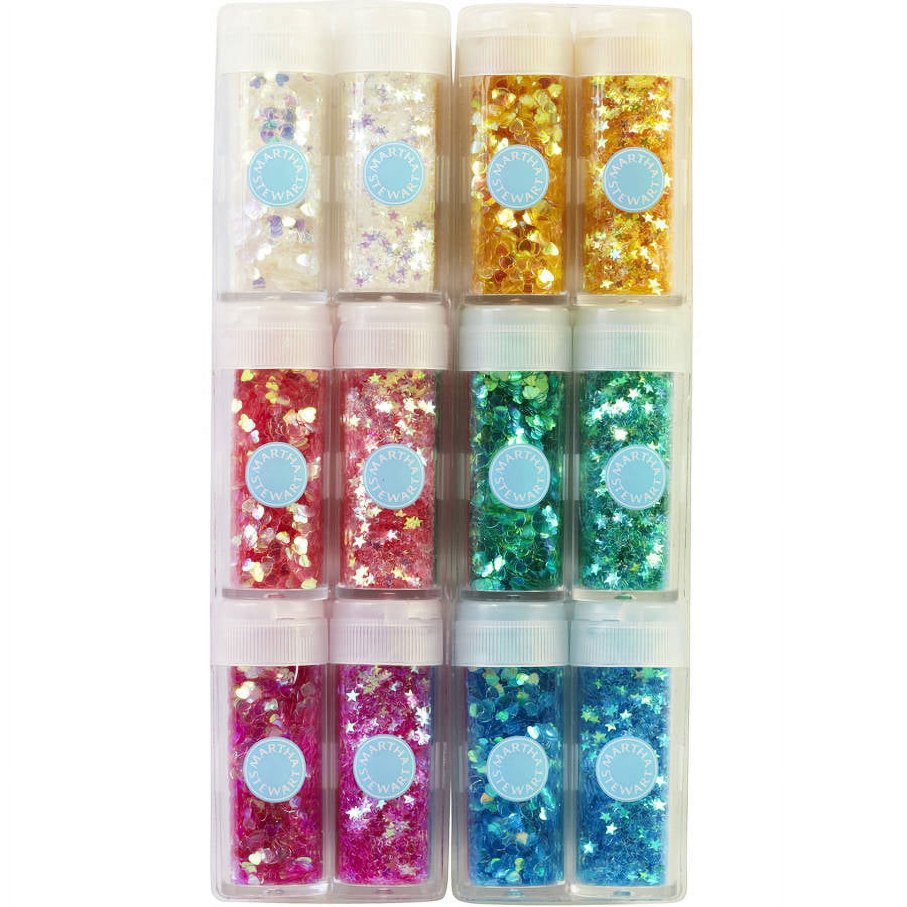 Martha Stewart Iridescent Shaped Glitter 12/Pkg
