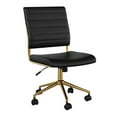 thumbnail image 1 of Martha Stewart Ivy Upholstered Office Chair in Black/Polished Brass, 1 of 15