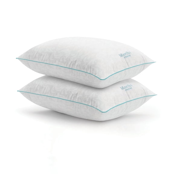 Martha Stewart Jacquard Down Alternative Pillows, Standard/Queen (2 Pack)