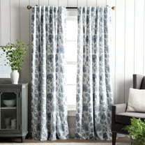 Martha Stewart Jakarta Blackout Backtab Curtain Panel Pair, Indoor, Indigo, 50"W x 95"L, Adult