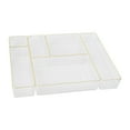 thumbnail image 1 of Martha Stewart Kerry Plastic Stackable Office Desk Drawer Organizers with Gold Trim, Set of 6, 1 of 11