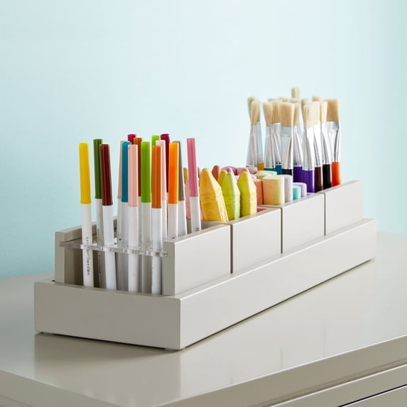 Martha Stewart Crafting Kids' Arts and Crafts Tray - Bedford Gray: Children's Tabletop Arts and Craft Caddy, Office Desk Organizer