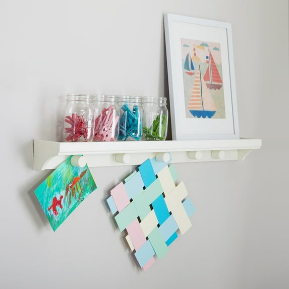 Martha Stewart Kids' Art Display- White: Wood Hanging Art with Magnets for Bedroom & Playroom