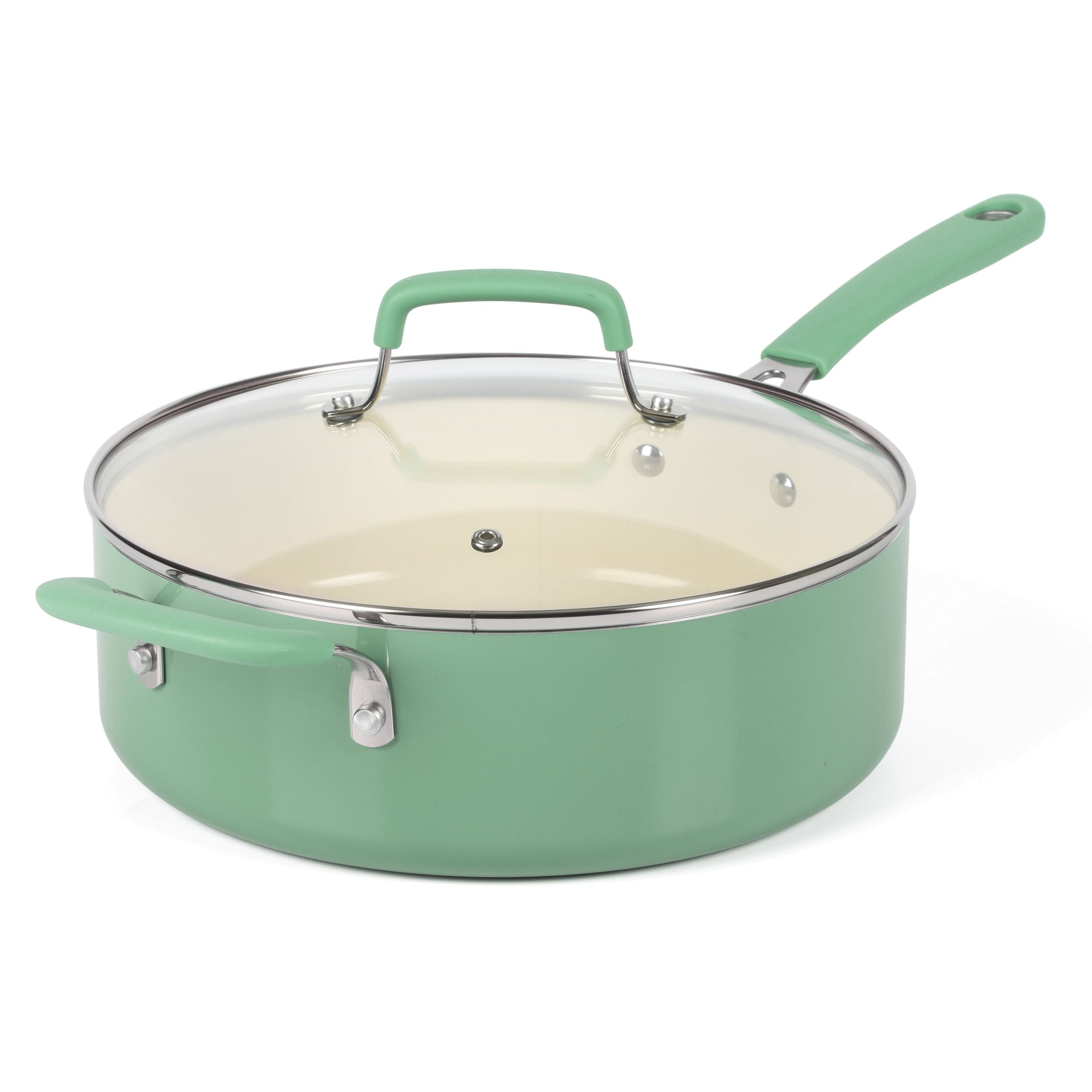 Martha Stewart Kitchen 4.5 Quart Nonstick Ceramic Saute Fry Pan with Lid