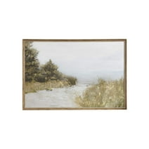 Martha Stewart Lake Walk Abstract Landscape Framed Canvas Wall Art, 37.2"W x 25.2"H