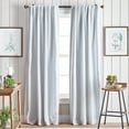 thumbnail image 1 of Martha Stewart Lido Curtain Panel Pair, White, Back Tab, Blackout, Indoor, Adult, 2 Piece Set, 50" x 95", 1 of 18